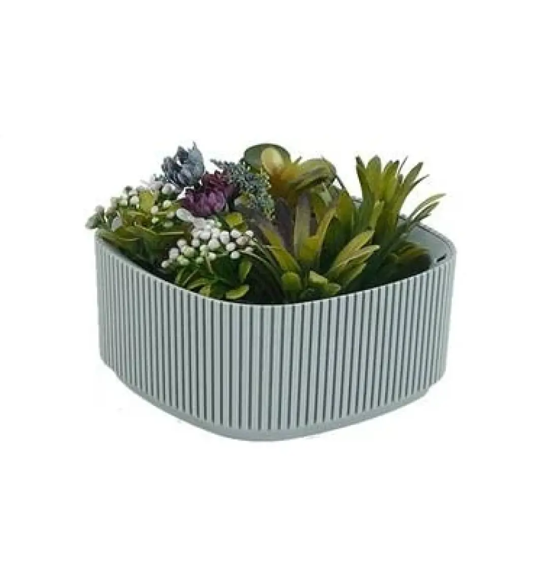 1 Litre Granit Gri Pera Aranjman Saksı Plastik Bitki Çiçek Kaktüs Saksısı No1 16,5x7,5cm