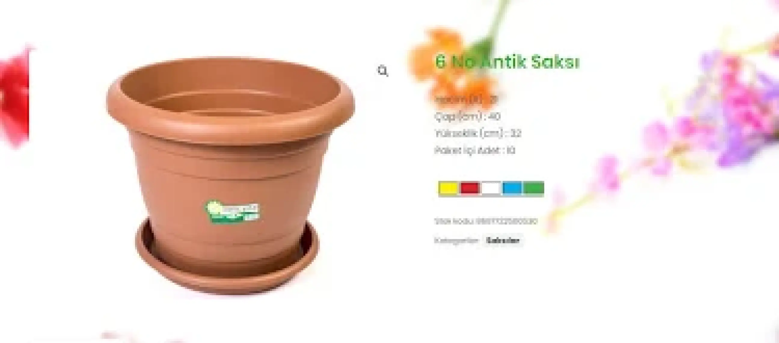 Hak Plastik Antik Saksı No 6 Klasik Bahçe Çiçek Saksısı