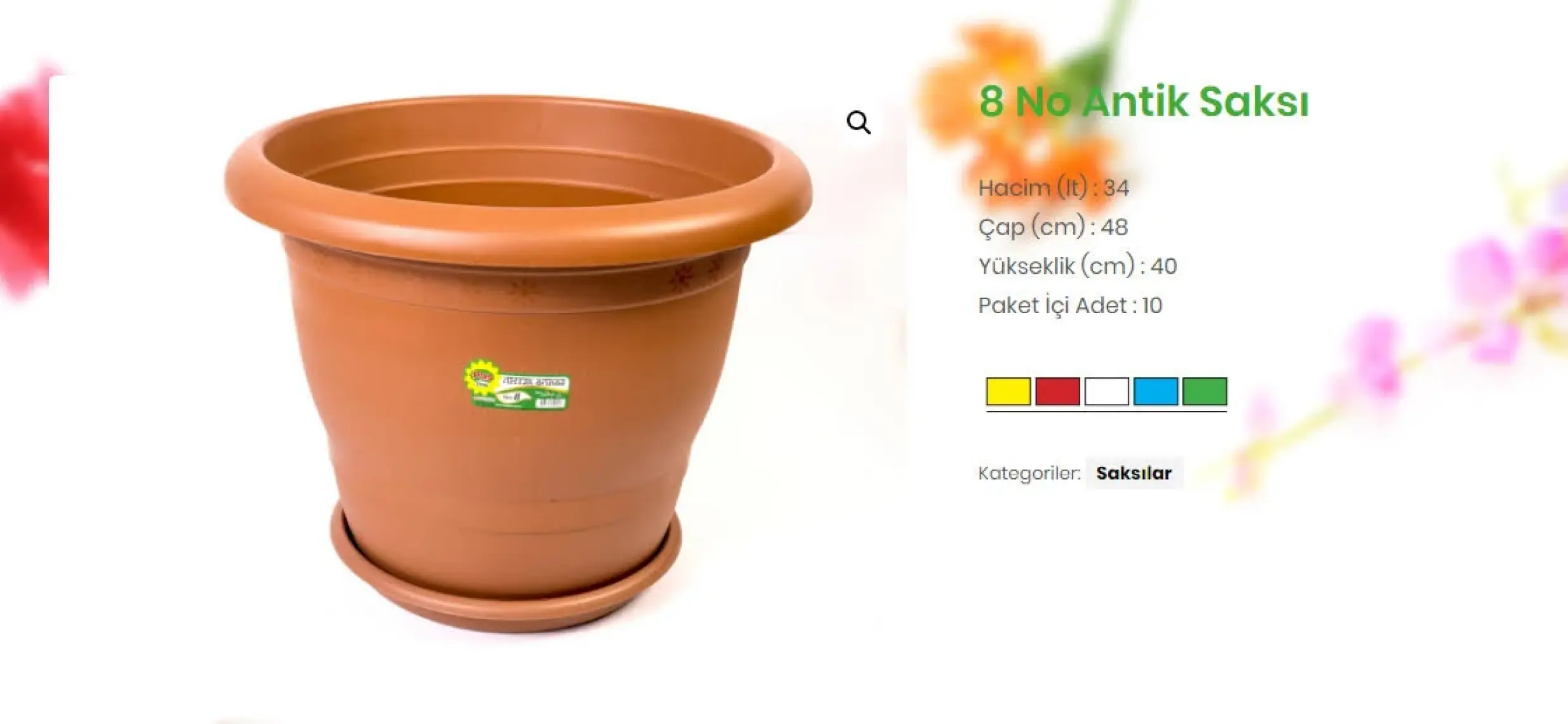 Hak Plastik Antik Saksı No 8 Klasik Bahçe Çiçek Saksısı