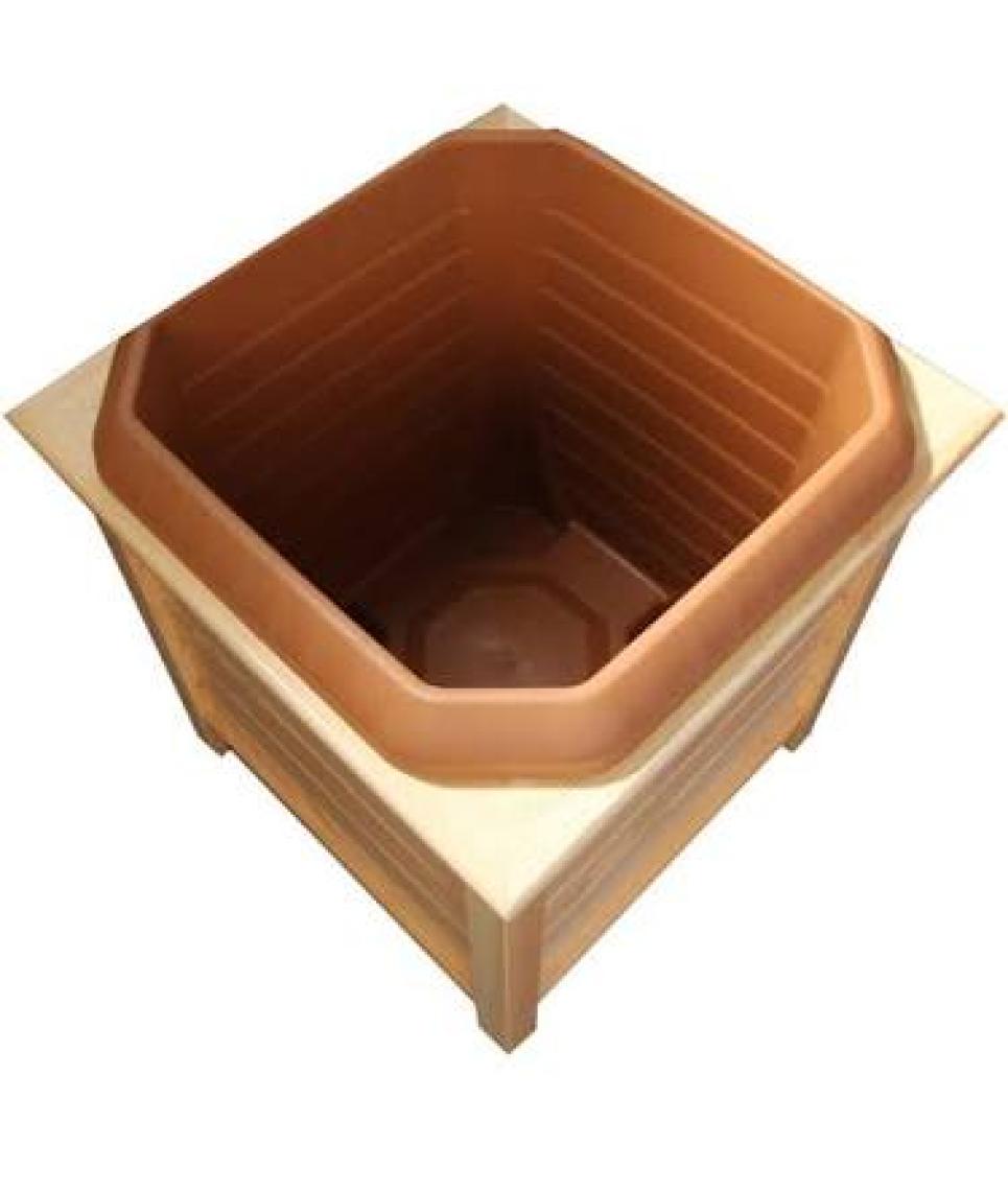 2mm Ahşap Saksı Doğal Sarı Çam kare 57x57 Y61 Cm