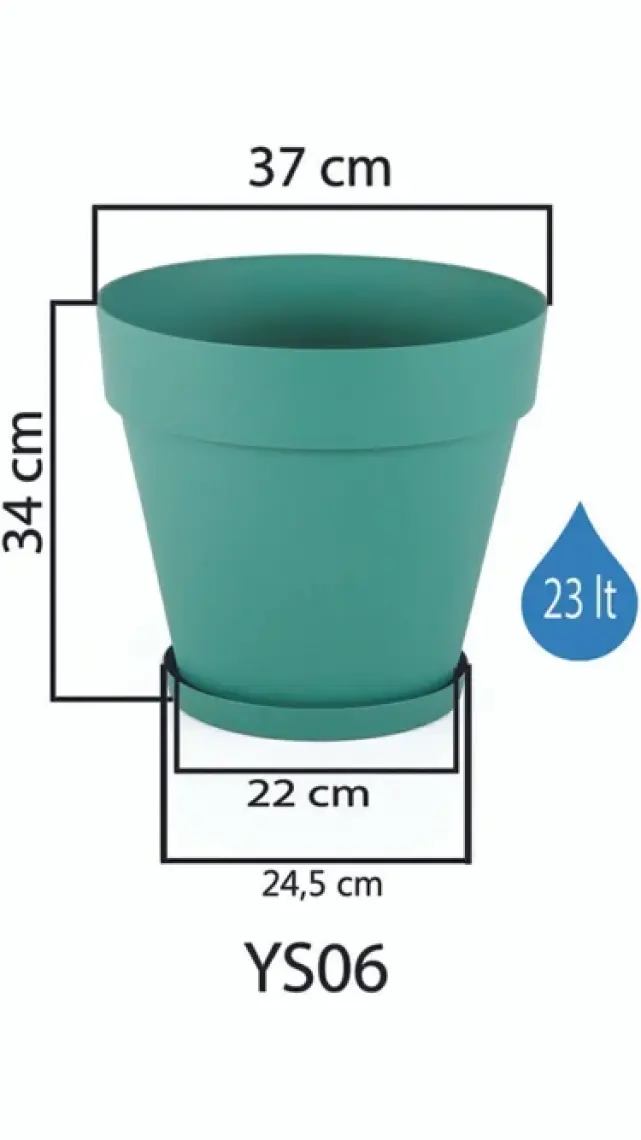 Ucuz Marketim Yalı Saksı 23 Lt Kırık Beyaz Renk