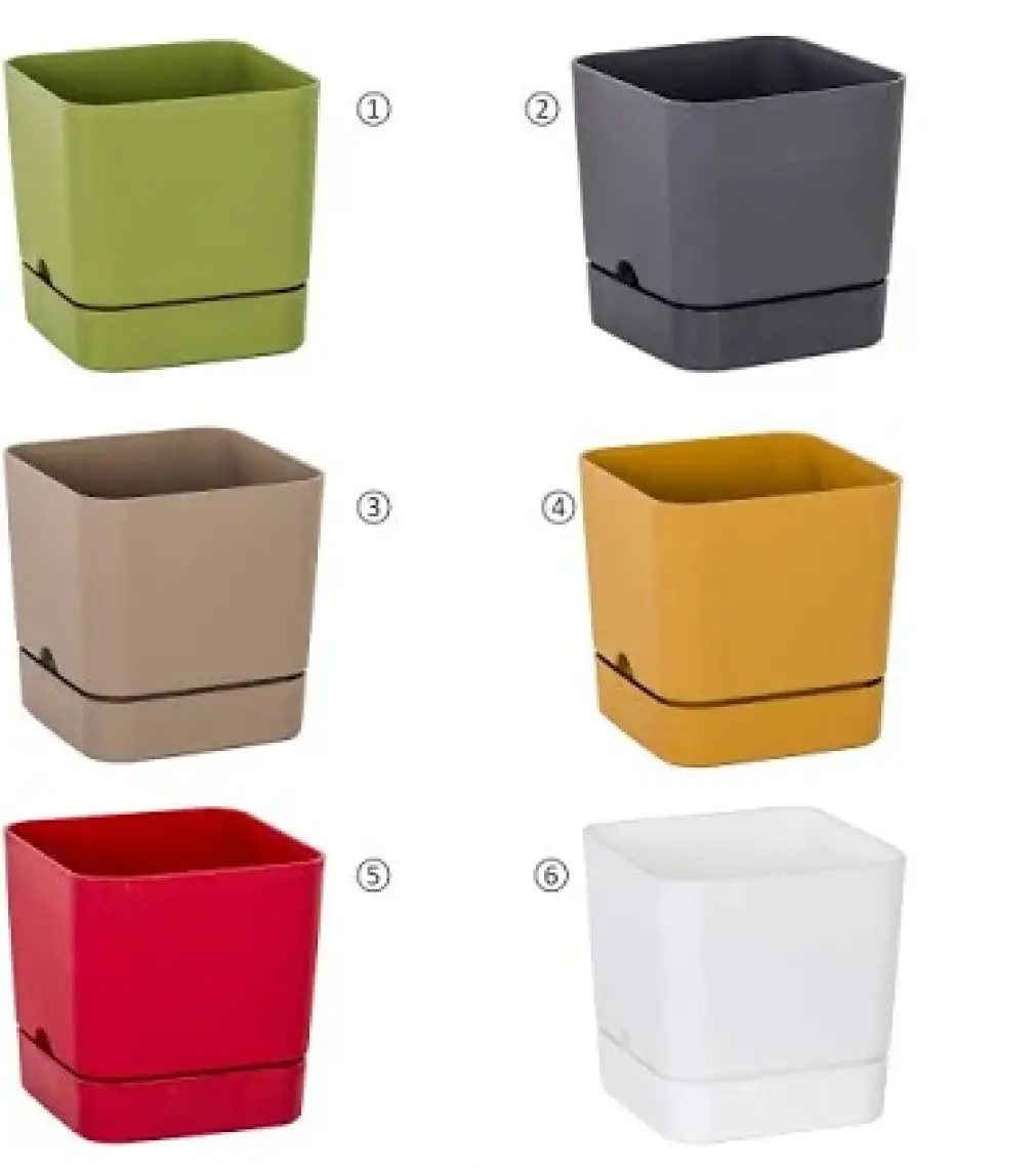 Poliwork Begonya Kare 16 cm Tabaklı Saksı 2,3 lt