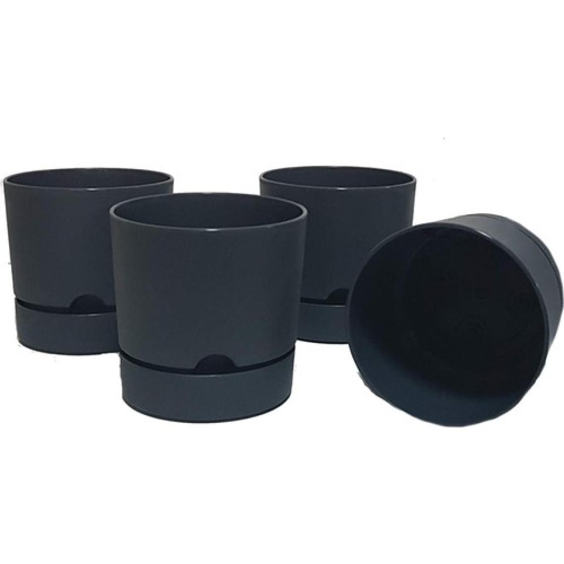Poliwork 4 Lü Begonya 15 cm Renkli Plastik Tabaklı Saksı