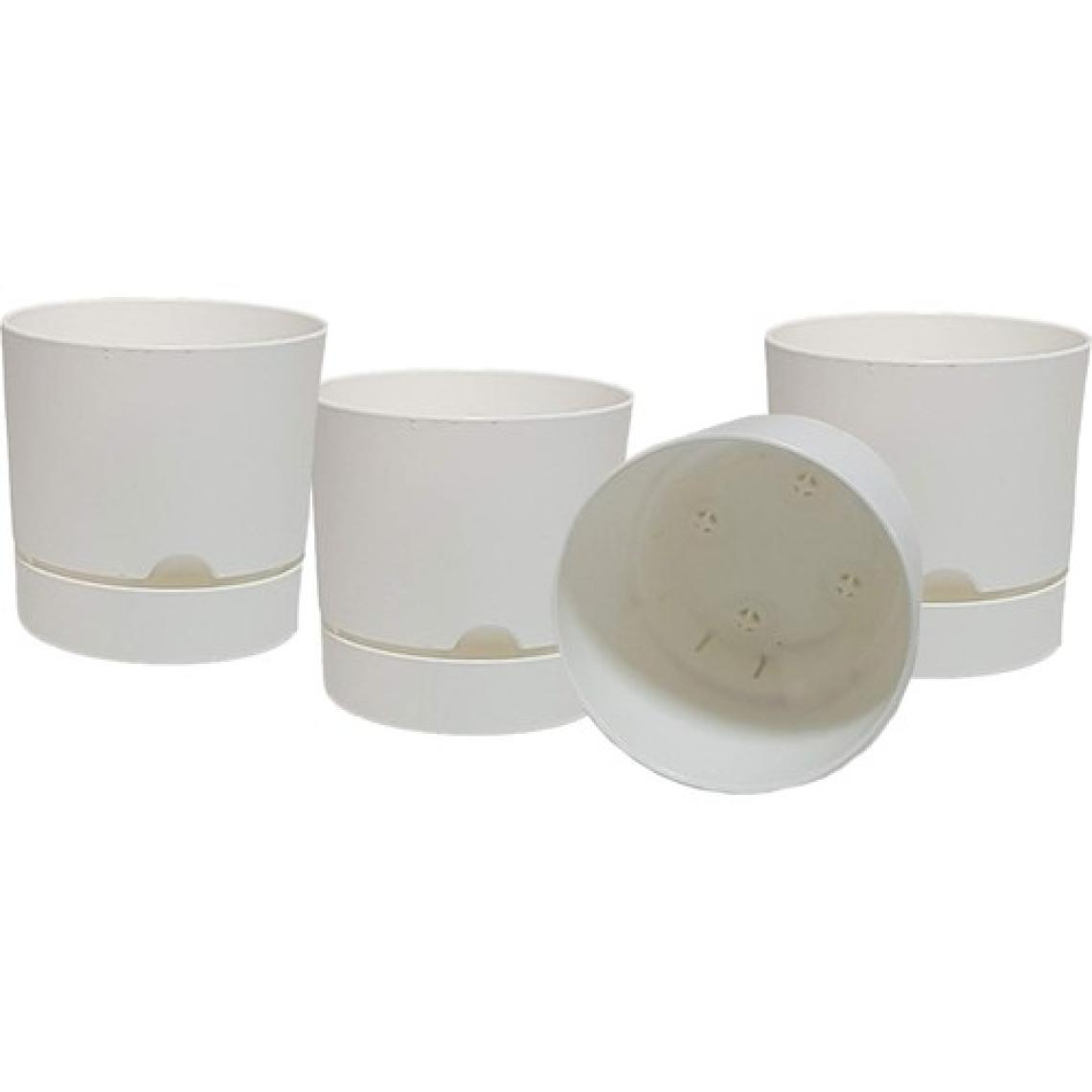 Poliwork 4 Lü Begonya 15 cm Renkli Plastik Tabaklı Saksı