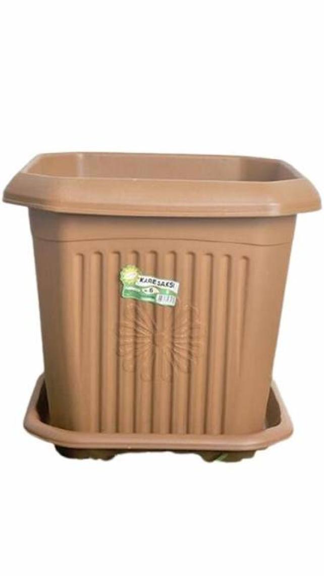 Hak Plastik Kare Saksı No 6 Klasik Bahçe Çiçek Saksısı