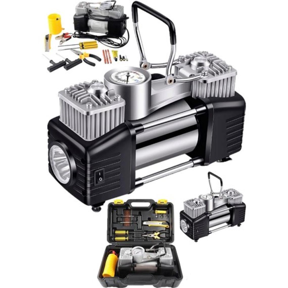 Dynamic Max Profesyonel 730P Çift Pistonlu 12 V 150 Psi Dakikada 85 Lt Araç Araba Lastik Bot Şişirme Kompresörü