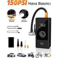 7go 7A3 Hava Pompası & Powerbank | 150 Psı Ultra Basınç, LED Işıklı, LCD Ekranlı, 4000MAH Taşınabilir Şarjlı Kompresör