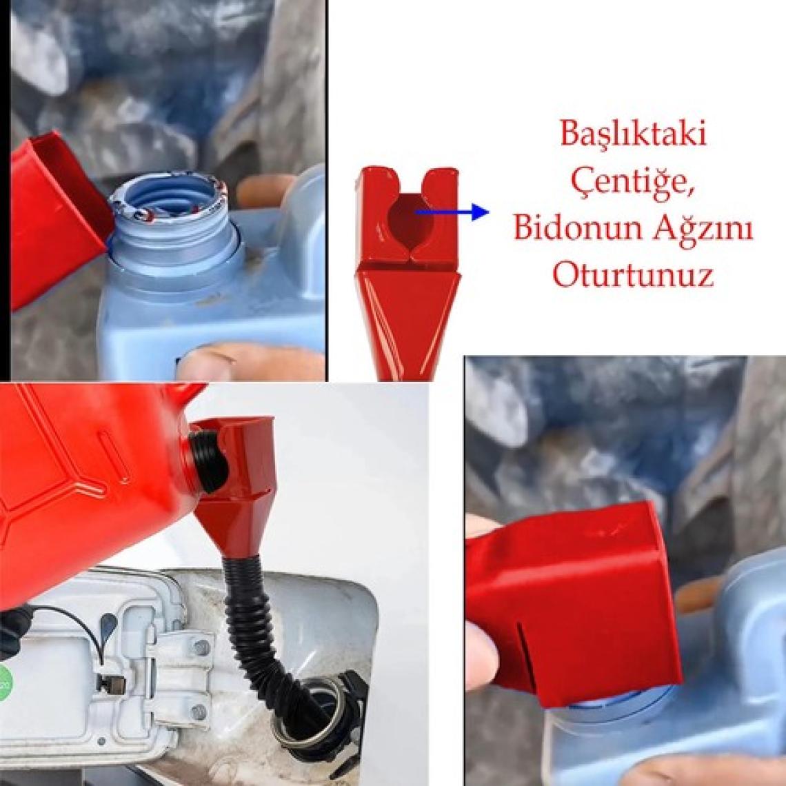 Badem10 Akrobat Plastik Bidon Ağzı Huni Mazot Sıvı Yağ Benzin Su Pratik Boşaltma Uzayan Kısalan Oynar Uçlu