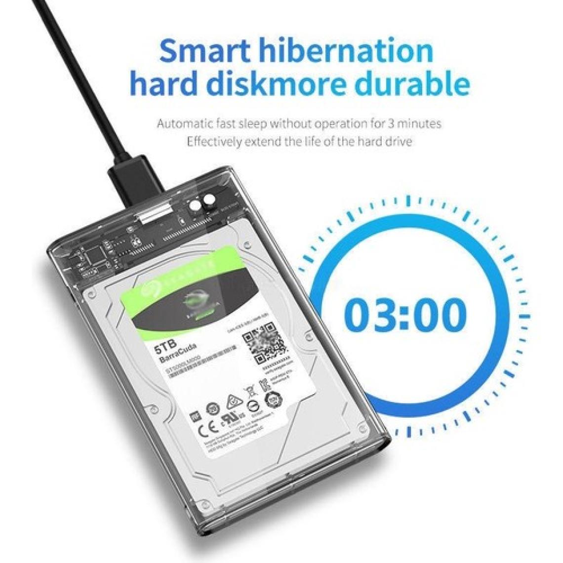 Apera Gn-66 Şeffaf 2.5 Inç Sata Harddisk Kutusu 3.1 Type-C - Sabit Diski Taşınabilir Disk Yapar