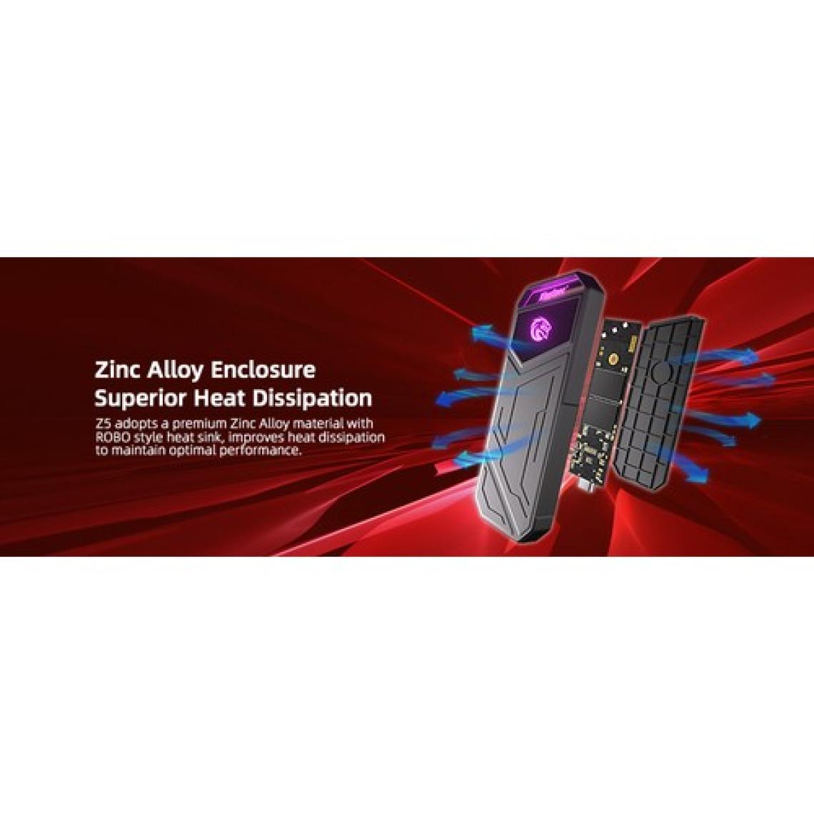 Kingspec Z5 Taşınabilir SSD 1tb, 2090MB/S Metal Rgb Kasa Usb-C