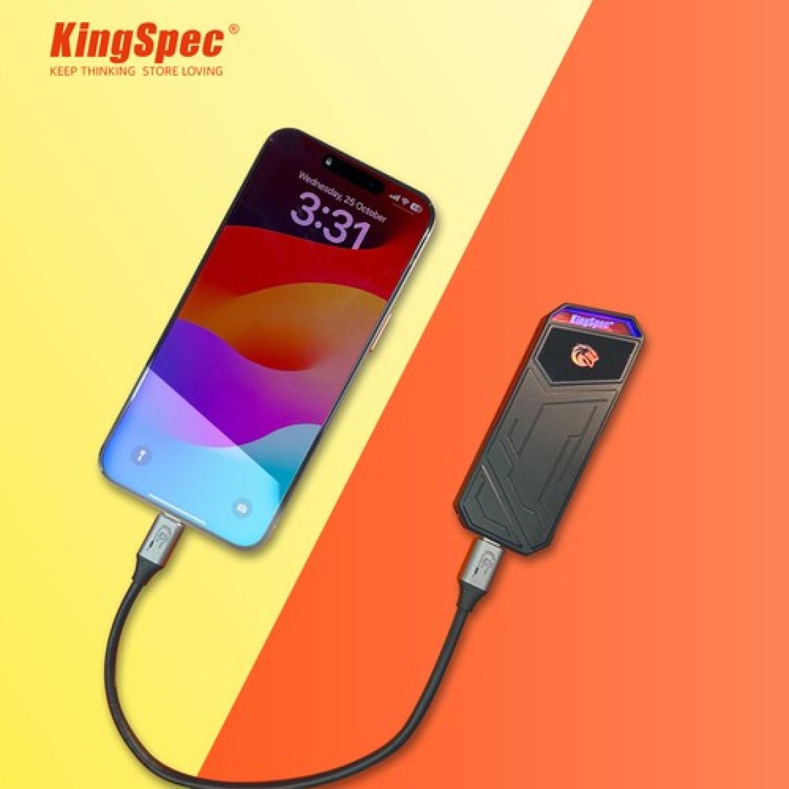 Kingspec Z5 Taşınabilir SSD 1tb, 2090MB/S Metal Rgb Kasa Usb-C