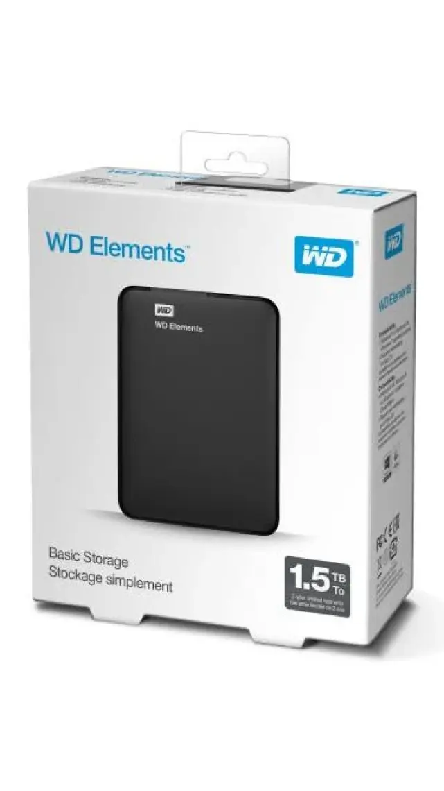 Wd 1.5TB Elements Portable WDBU6Y0015BBK-WESN 2.5” USB 3.0 Siyah Harici Harddisk