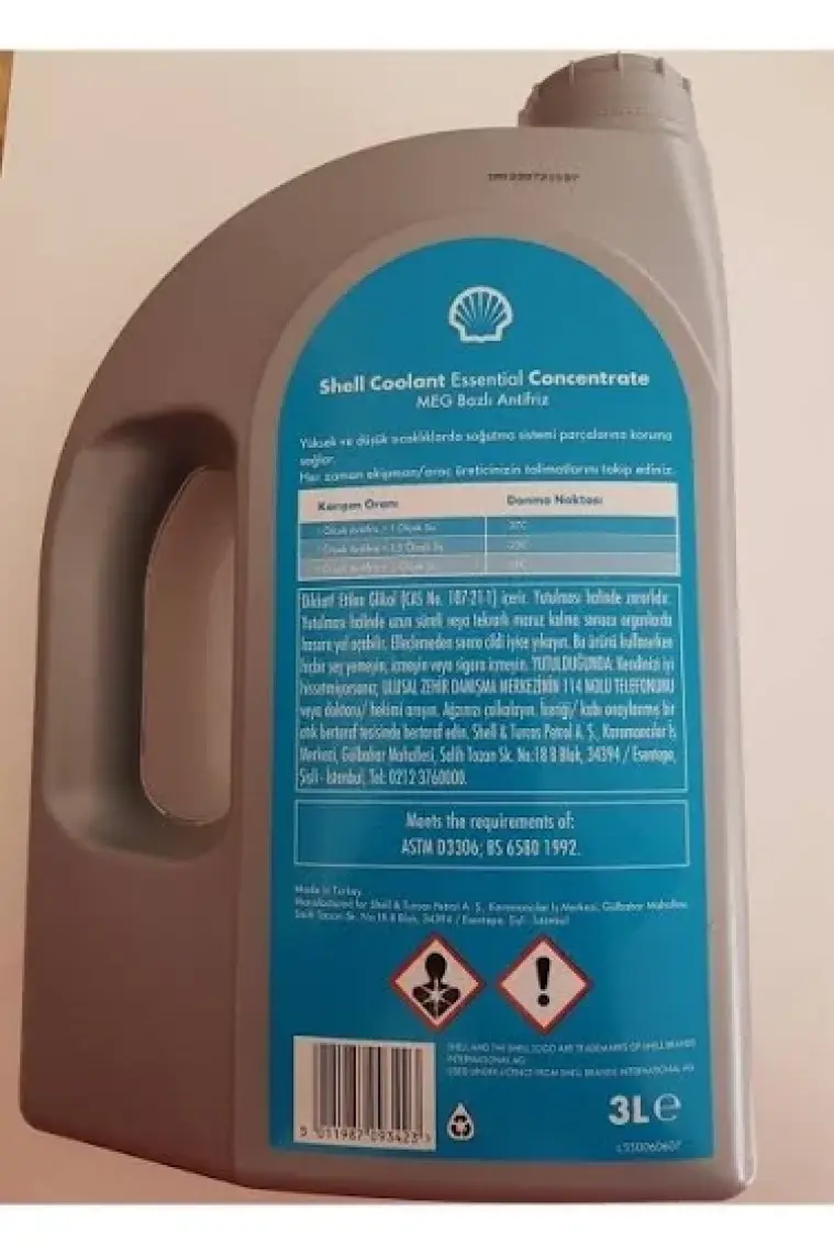 Shell Coolant Essentıal Consantrate 3 Lt Mavi
