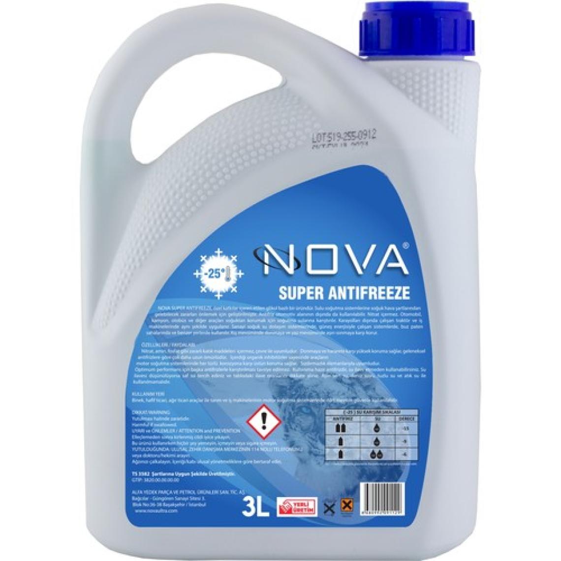 Nova Ultra -25 Derece 3 Lt Yeşil Antifriz