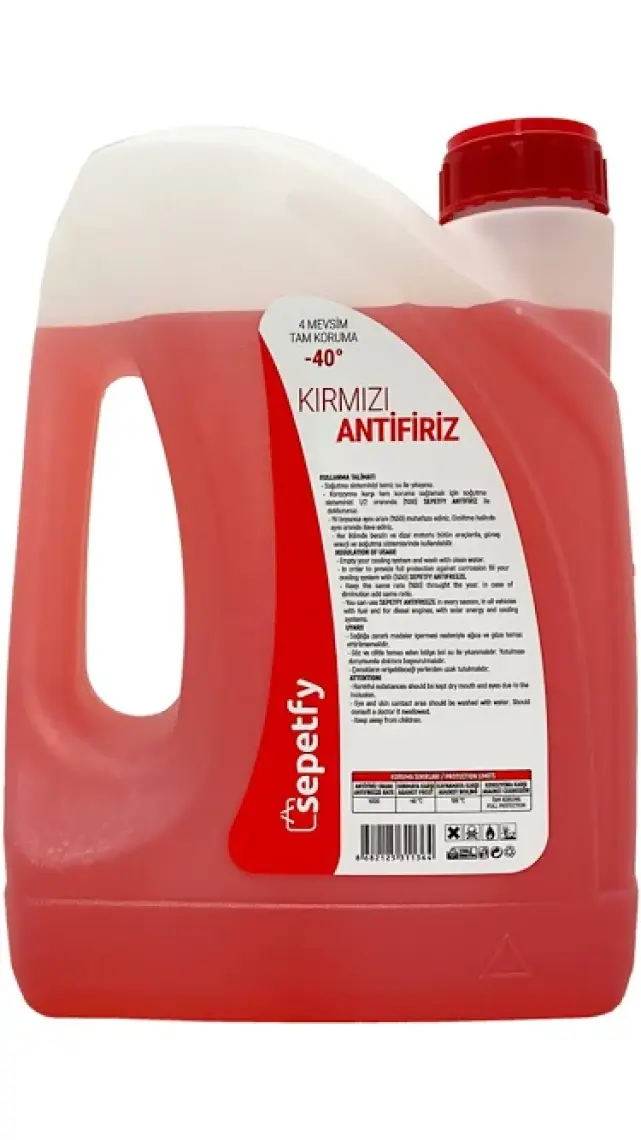 Sepetfy -40°c Kırmızı Organik Antifriz 3 Litre (Üretim Yılı: 2023)