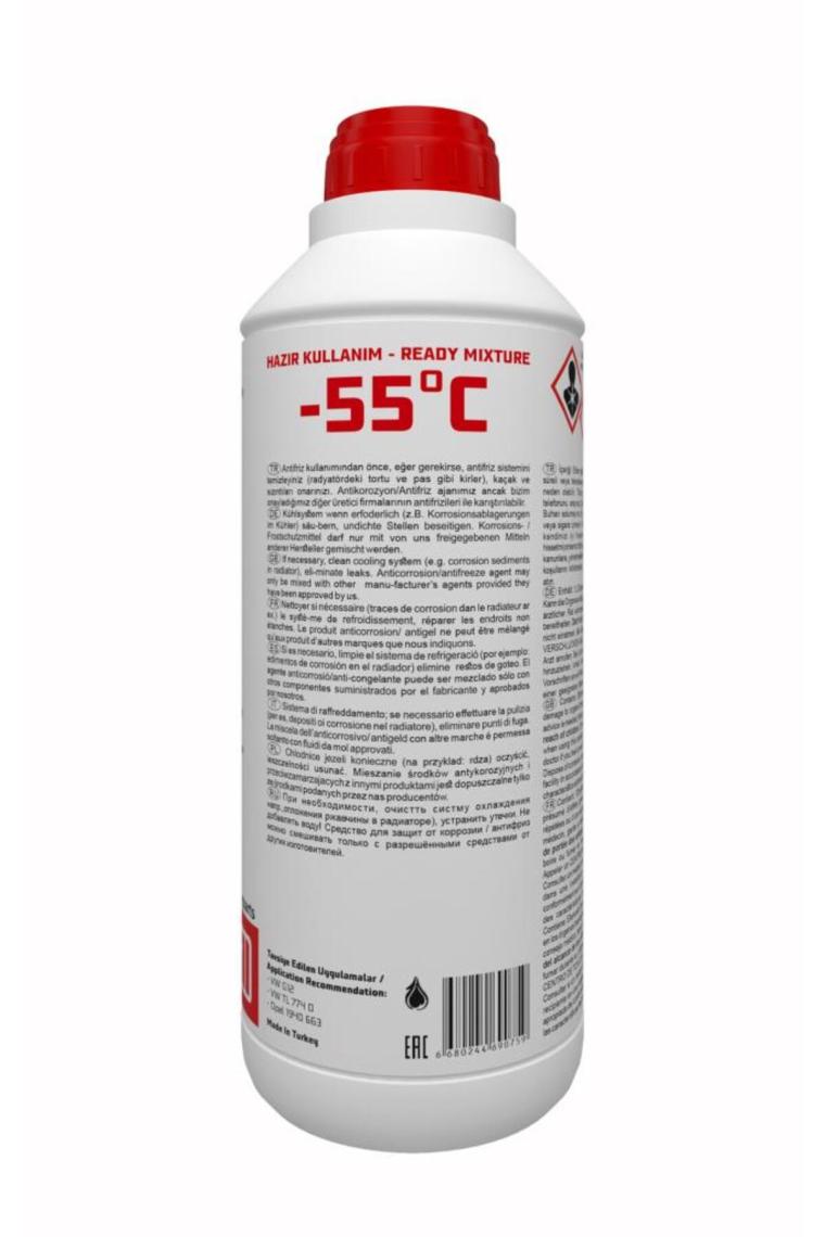 -55 Derece Kırmızı Antifriz 1.5 Litre Organik (G12) (ÜRETİM YILI: 2023)