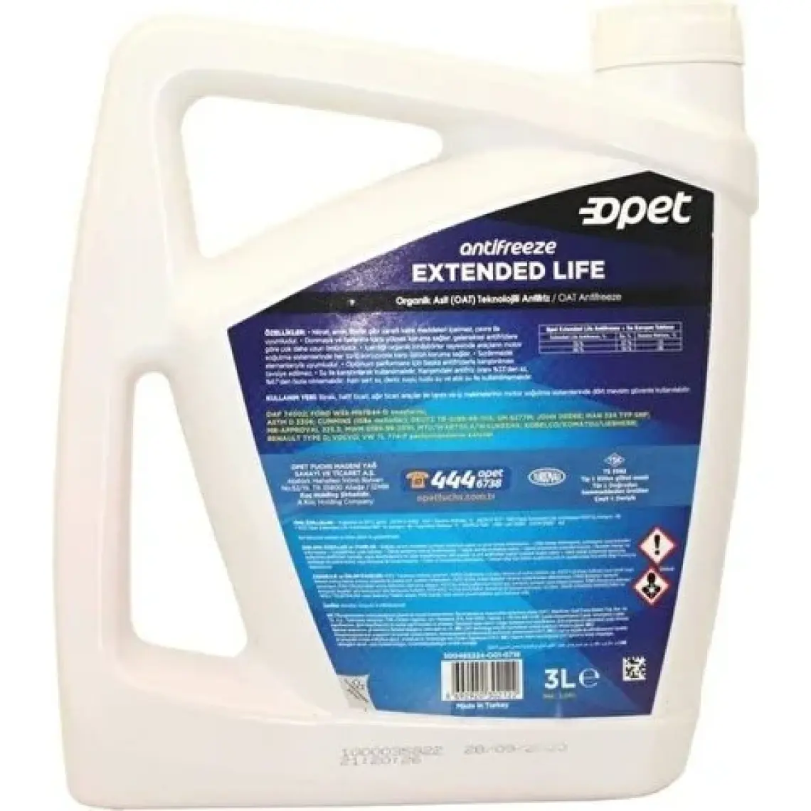 Opet Extended Life Organik 3 lt Kırmızı Antifriz