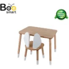 Bee Smart Oyun Masası-Aktivite Masası-Çalışma Masası-Etkinlik Masası-Ahşap  1 Sandalyeli Çocuk Masa Sandalye Takımı