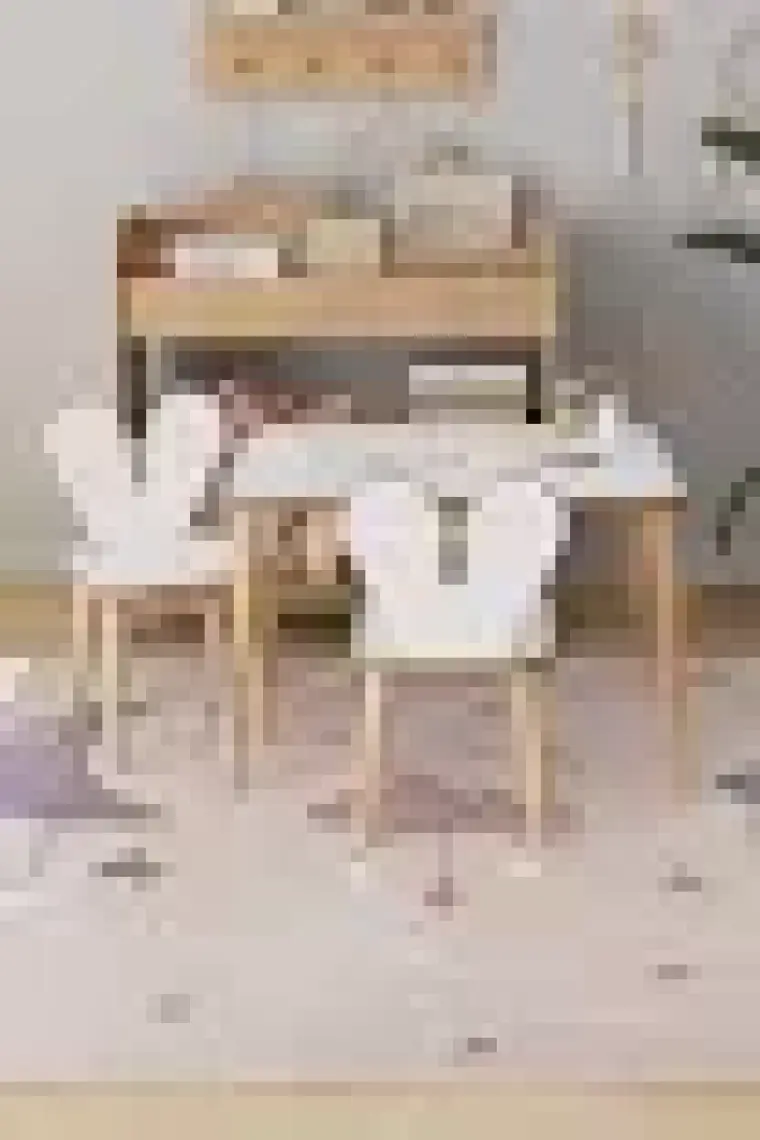 Obi Atölye Resim Kağıdı Rulolu Çocuk Aktivite Masası 60X45 cm 2 Sandalyeli Tavşan Sandalye