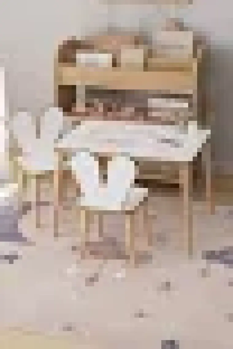 Obi Atölye Resim Kağıdı Rulolu Çocuk Aktivite Masası 60X45 cm 2 Sandalyeli Tavşan Sandalye
