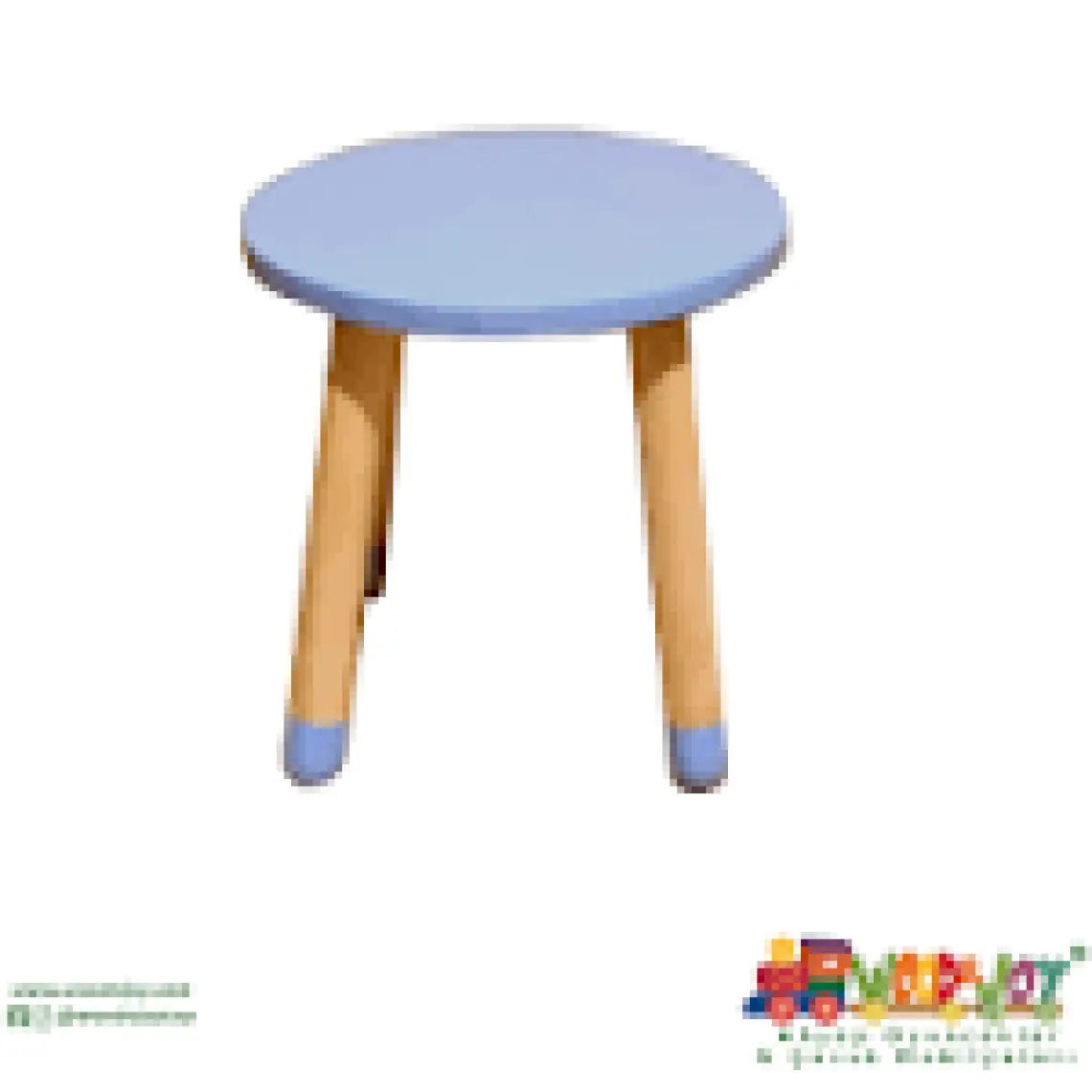 Wood & Joy Doğal Ahşap Renkli Çocuk Tabure (Lila)