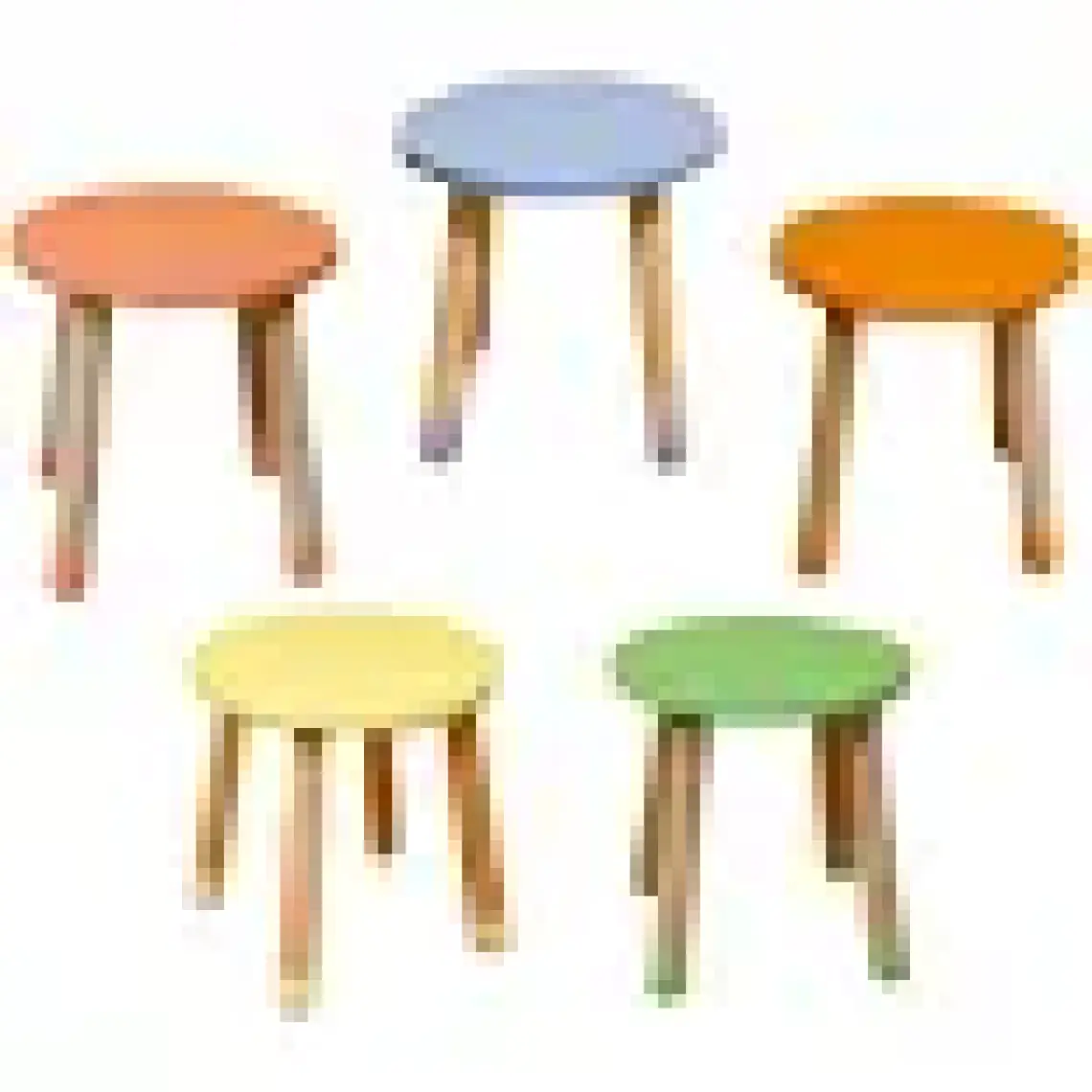 Wood & Joy Doğal Ahşap Renkli Çocuk Tabure (Lila)