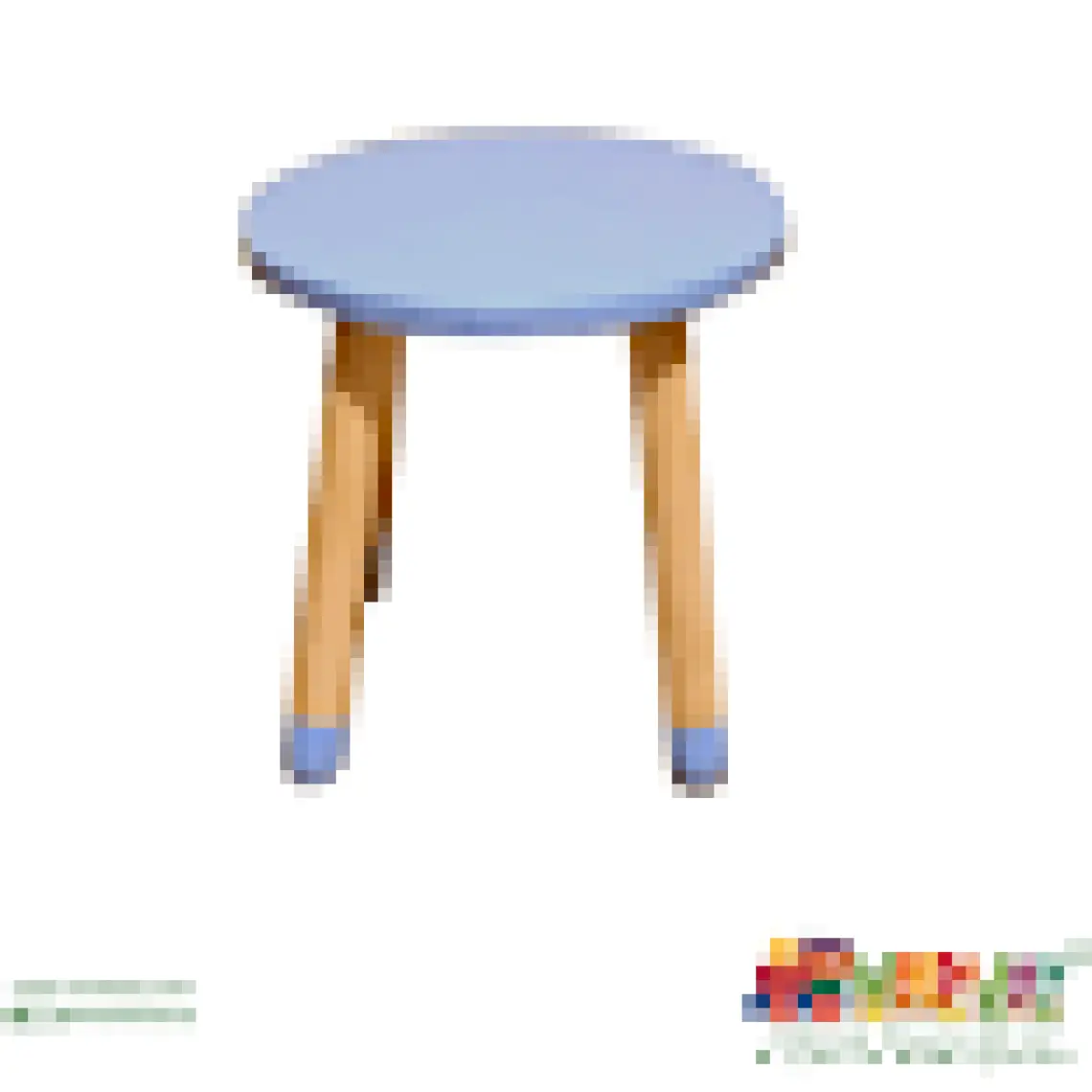 Wood & Joy Doğal Ahşap Renkli Çocuk Tabure (Lila)