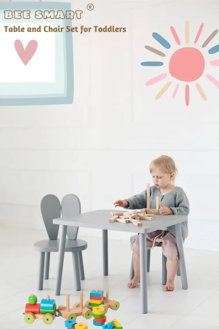Bee Smart Çocuk Oyun Aktivite Masası - Ahşap Çocuk Çalışma Masası - Montessori Masa Sandalye