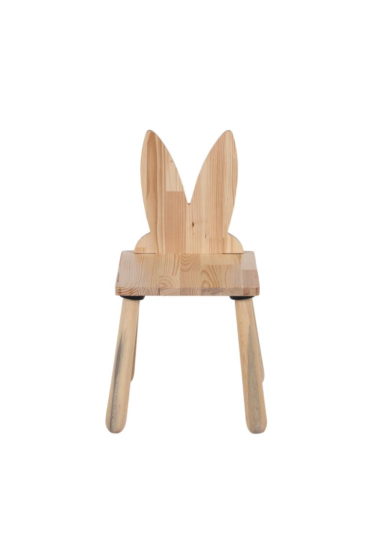 Wood & Joy Doğal Ahşap Çocuk Sandalye Tavşan