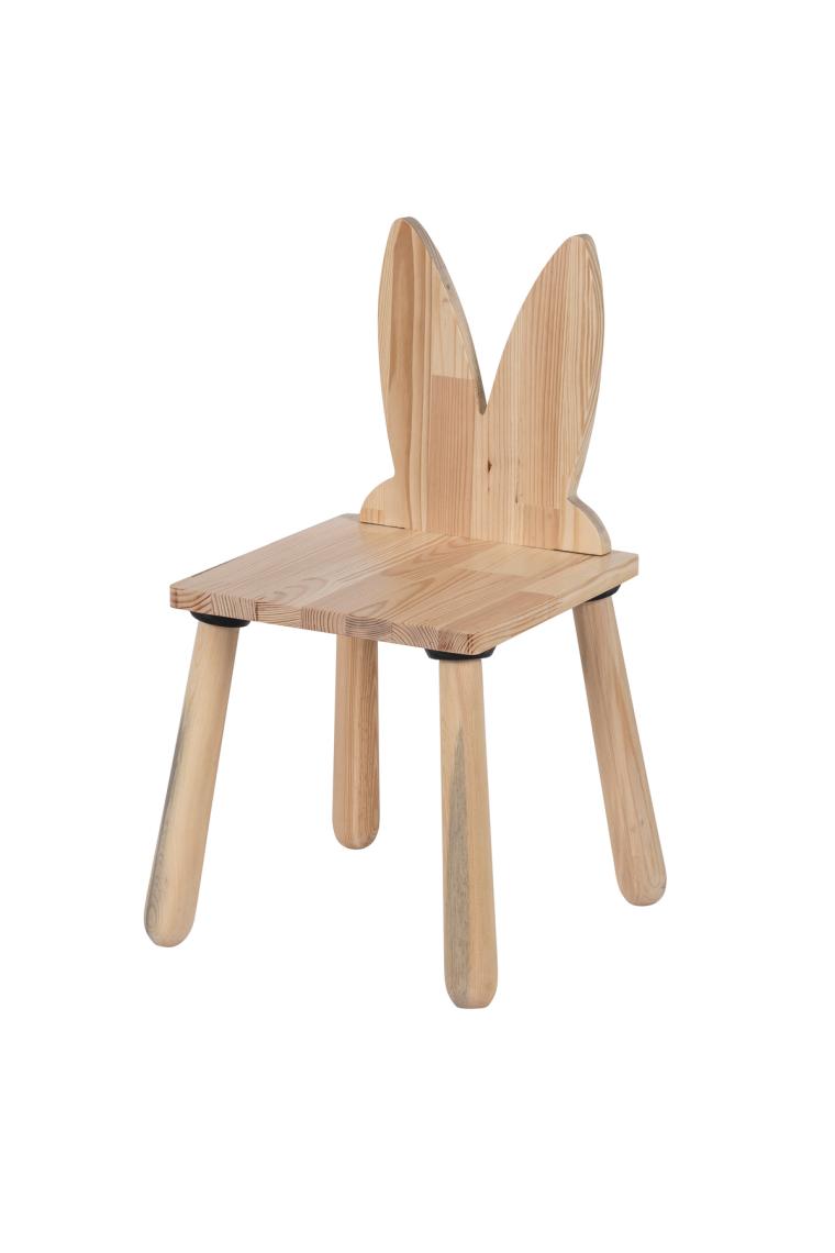 Wood & Joy Doğal Ahşap Çocuk Sandalye Tavşan