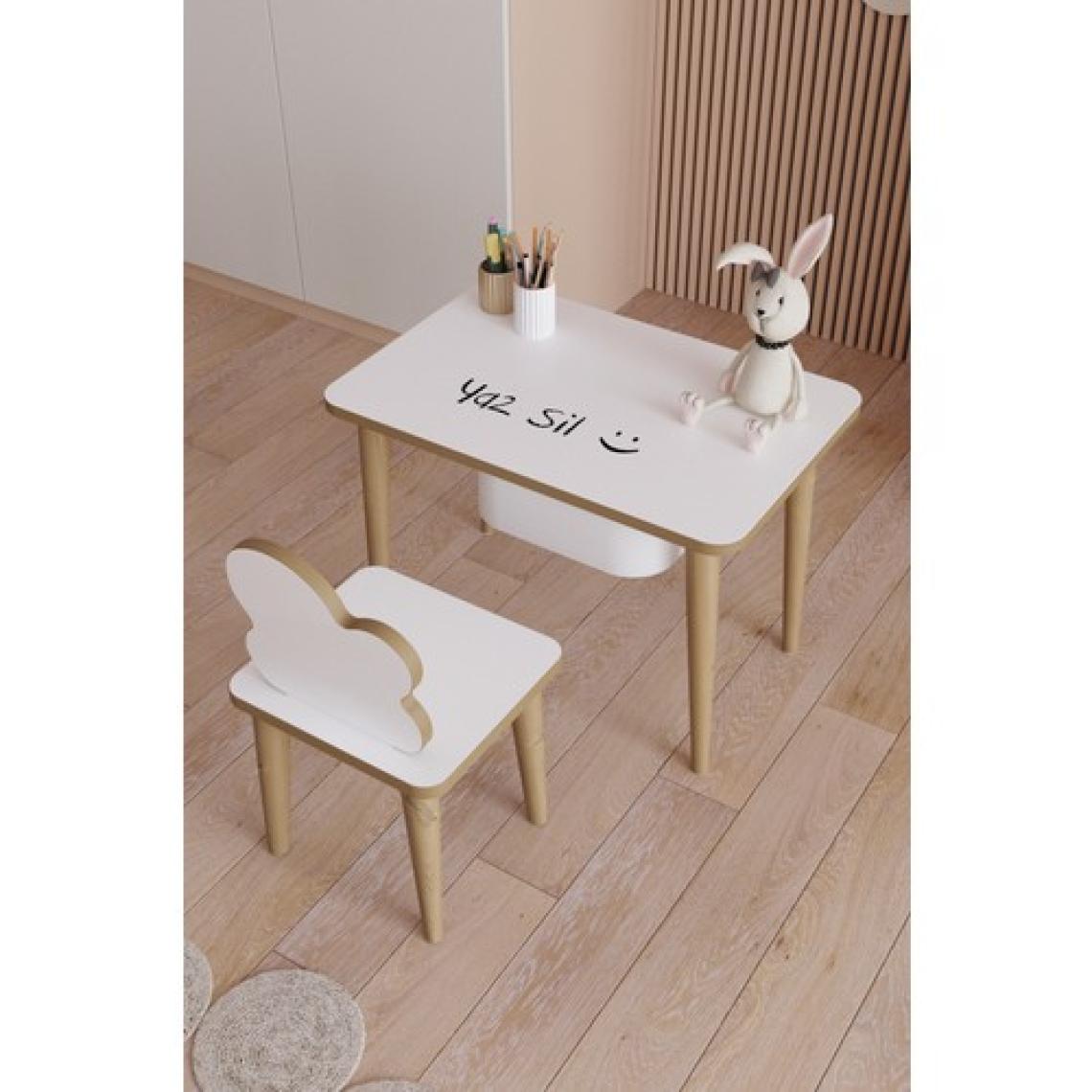 Yüceer Home Çocuk Aktivite Çekmeceli Masa ve Sandalye  Yaz Sil Oyun Etkinlik Çalışma Masası Montessori 1 Masa 1 Sandalye 1 Çekmece