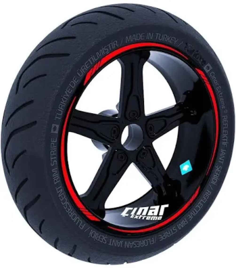 Çınar Extreme 4 Parçalı Keskin Jant Şeridi Sticker Reflektif & Floresan Renkler Çınar Extreme