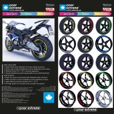 Çınar Extreme Reflektif Beyaz (Gri) Moto Gp Iç Dış Jant Şeridi Takım Sticker Çınar Extreme
