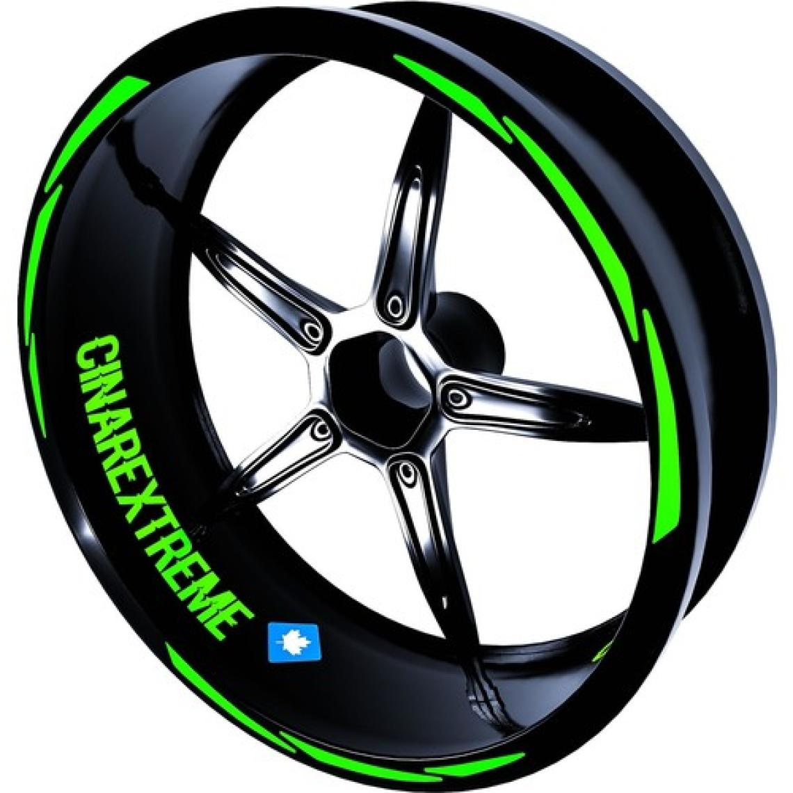 Çınar Extreme 3 Parça Tasarımlı Floresan Yeşil Jant Şeridi Sticker Çınar Extreme
