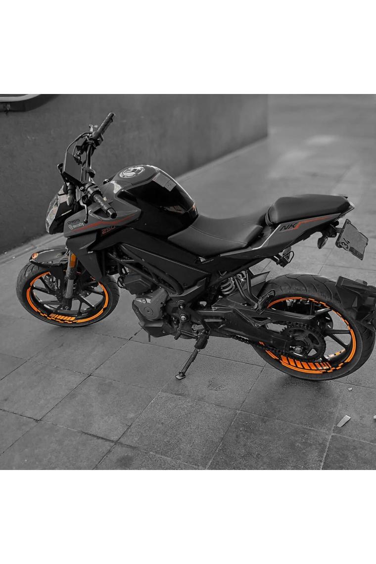 Çınar Extreme Neon Fosforlu Turuncu Iç Dış Motosiklet Jant Şeridi Takımı Çınar Extreme