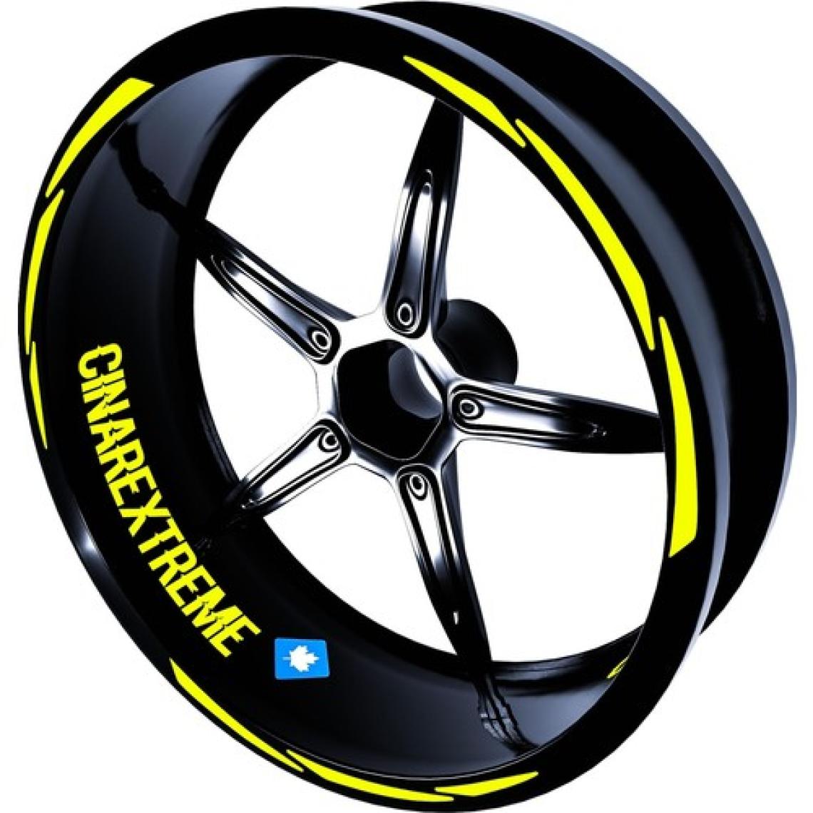 3 Parça Tasarımlı Floresan Sarı Jant Şeridi Sticker Çınar Extreme