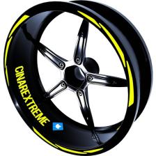 3 Parça Tasarımlı Floresan Sarı Jant Şeridi Sticker Çınar Extreme