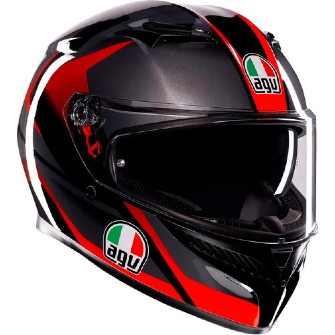 Agv K3 Mplk Striga Black Grey Red Kapalı Kask
