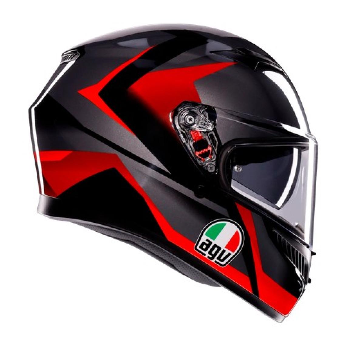 Agv K3 Mplk Striga Black Grey Red Kapalı Kask