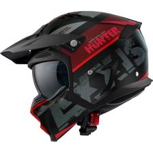 Axxis Motorüzgar'dan Axxis Hunter Sv Block B5 Matt Fluor Red Çift Vizörlü Çene Çıkabilen Model