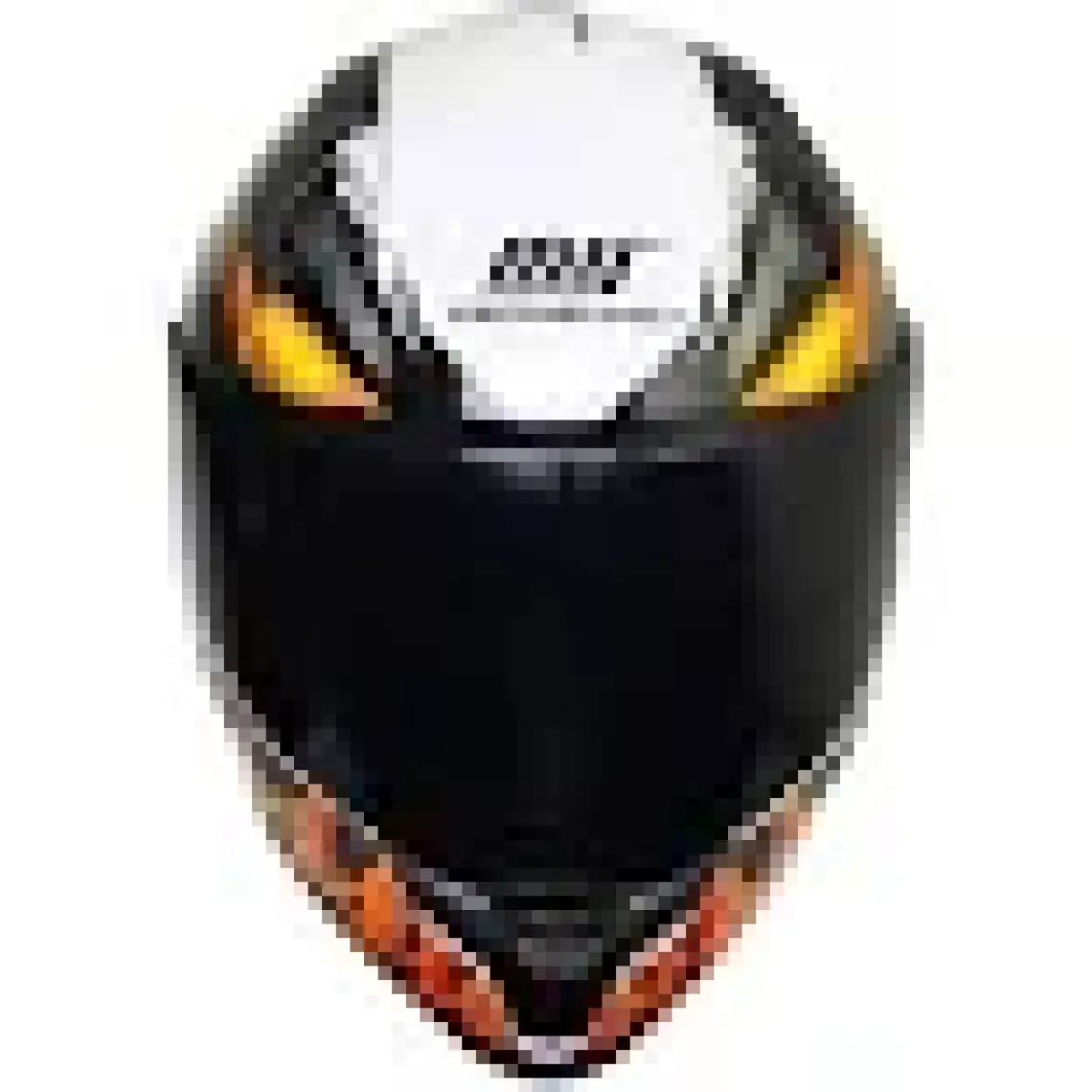 Mts M-910 Beyaz-Siyah-Turuncu Güneş Vizörlü Kask (Siyah Camlı)