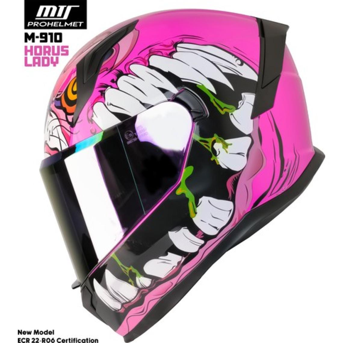 Mts M-910 Horus Lady Güneş Vizörlü Kask (Gökkuşağı Camlı)