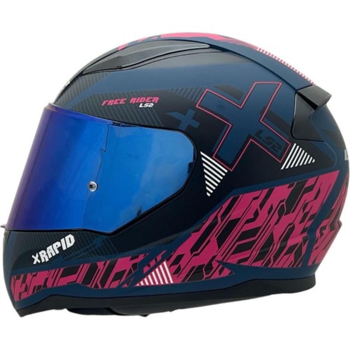 LS2 Rapıd 2 Xtreet Mat Mavi-Mor Kask Mavi Cam
