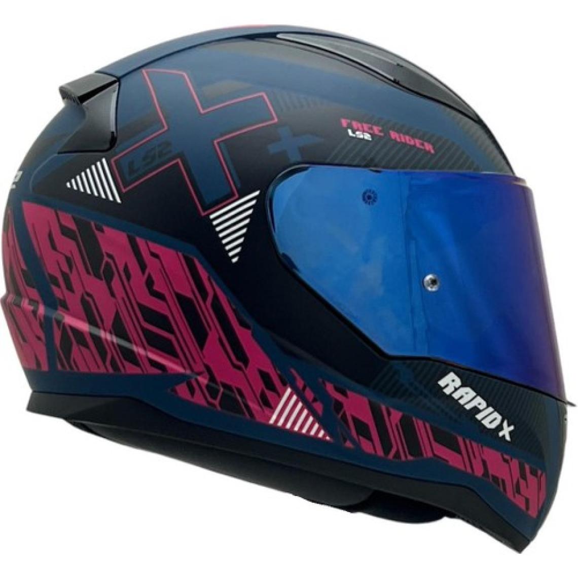 LS2 Rapıd 2 Xtreet Mat Mavi-Mor Kask Mavi Cam