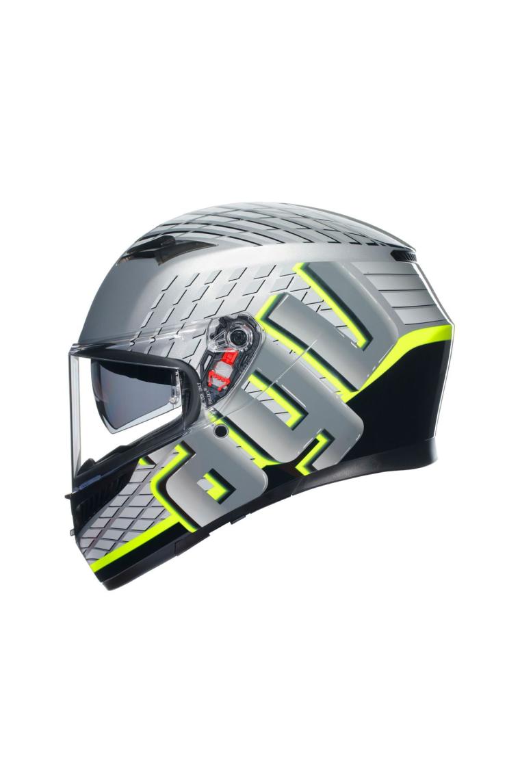 Agv K3 Mplk Fortify Grey Blk Yellow Fluo Kapalı Kask