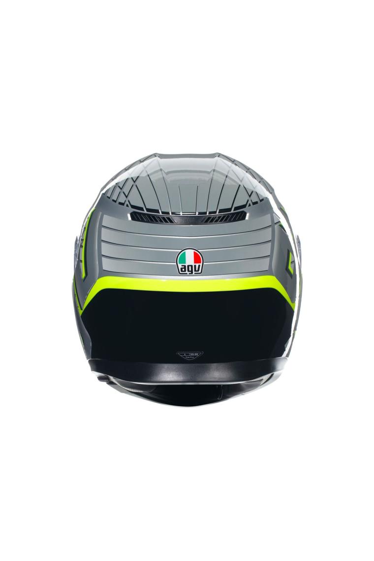 Agv K3 Mplk Fortify Grey Blk Yellow Fluo Kapalı Kask