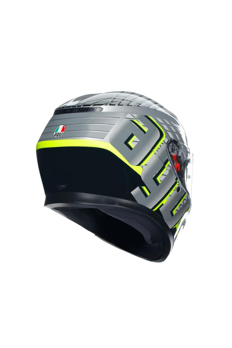 Agv K3 Mplk Fortify Grey Blk Yellow Fluo Kapalı Kask