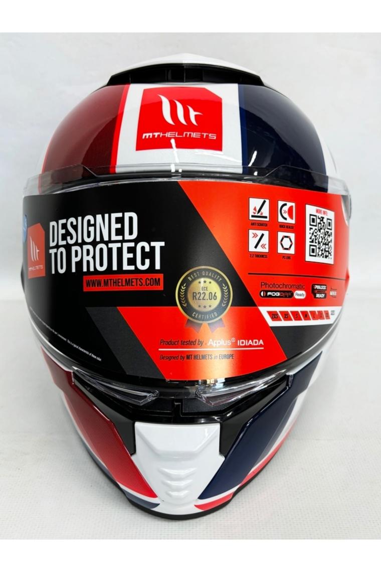 Mt Thunder 4Sv Treads C7 Şefaf Vizörlü Kask Parlak Renk - Iç Güneş Vizörlü