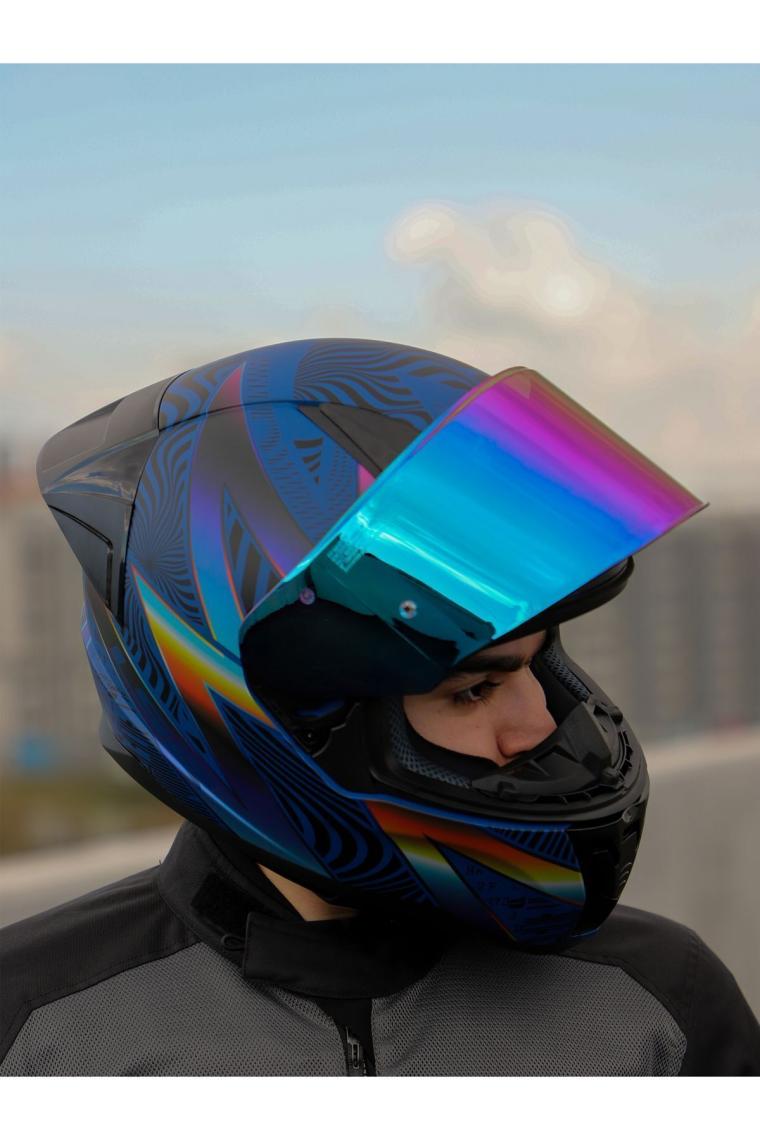 LS2 Rapıd 2 Race Optık Mat Mavi-Mor Kask