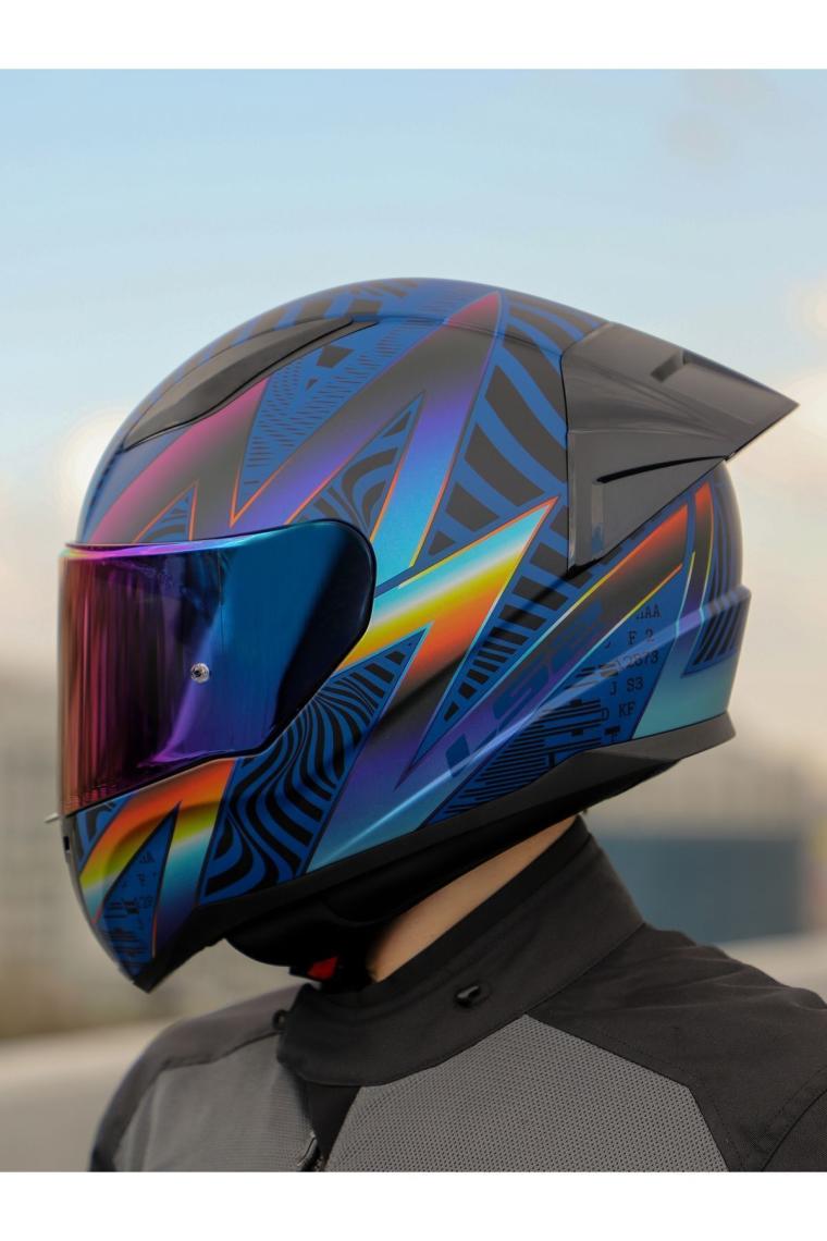 LS2 Rapıd 2 Race Optık Mat Mavi-Mor Kask